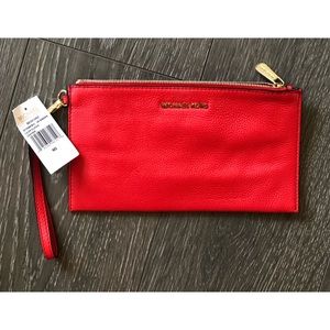 Michael Kors Bedford Dark Sangria Leather Clutch